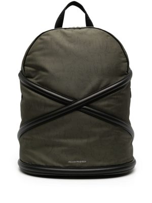 Alexander McQueen crossover-straps logo-print backpack