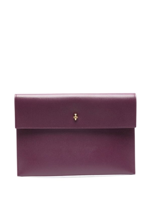 Alexander McQueen skull-embellished evelope clutch bag