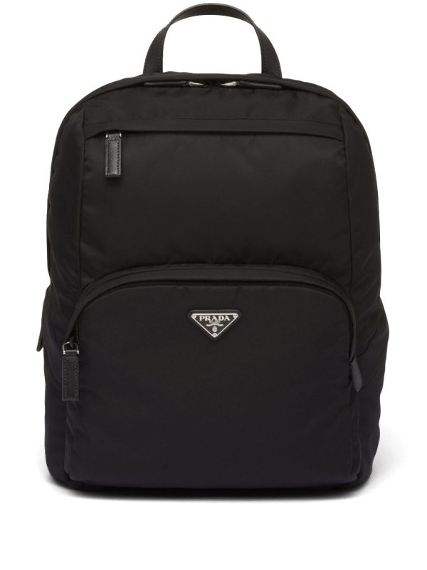 Prada triangle-logo zipped backpack