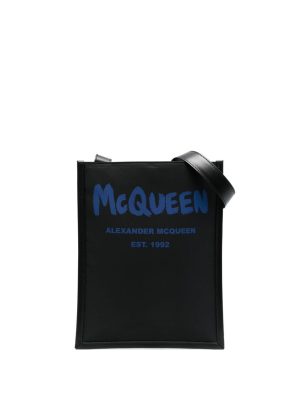 Alexander McQueen logo-print messenger bag