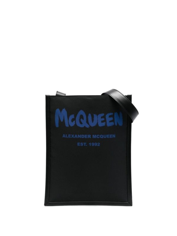 Alexander McQueen logo-print messenger bag