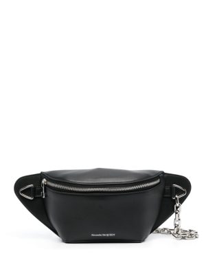 Alexander McQueen logo-print leather belt bag