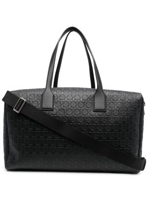 Ferragamo Gancini-embossed leather holdall