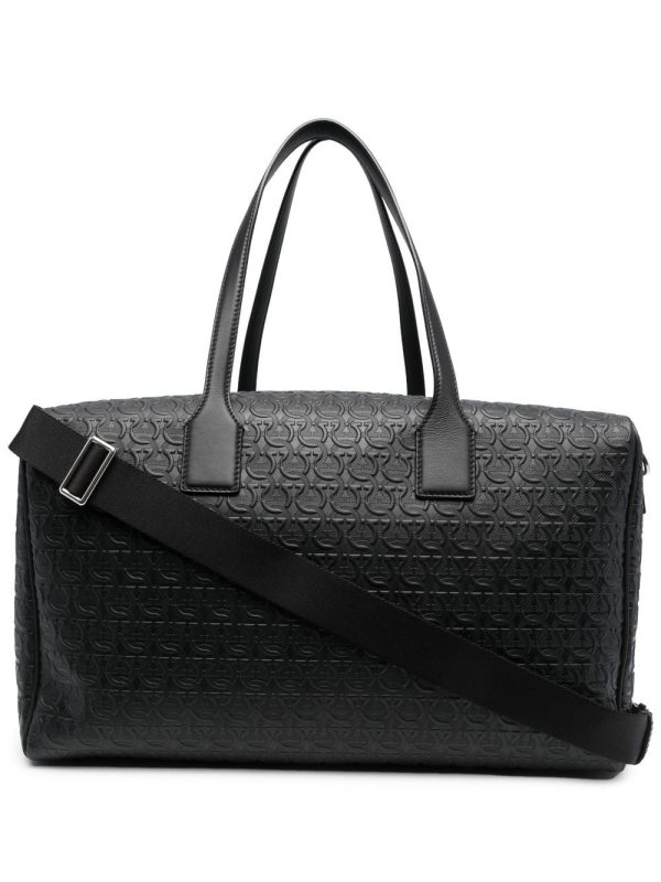 Ferragamo Gancini-embossed leather holdall