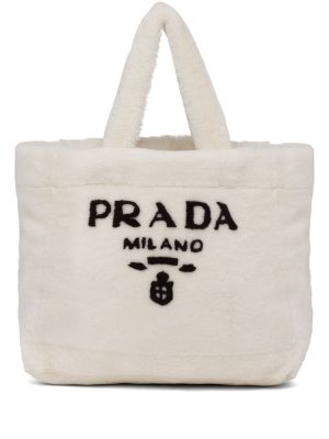 Prada shearling tote bag
