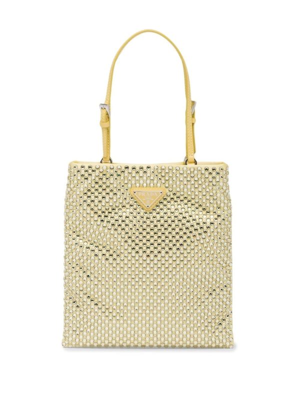 Prada crystal-embellished satin handbag