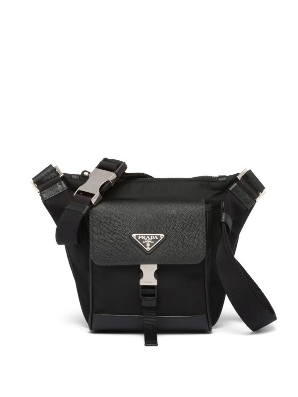 Prada recycled nylon Saffiano leather shoulder bag