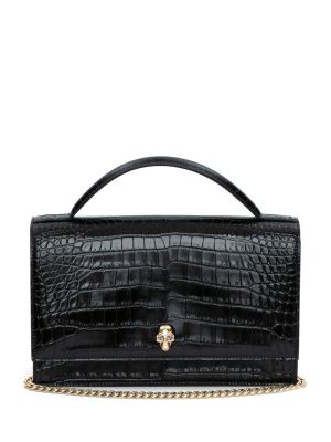 Alexander McQueen Skull crocodile-embossed shoulder bag