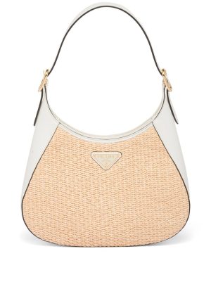 Prada triangle-logo woven shoulder bag