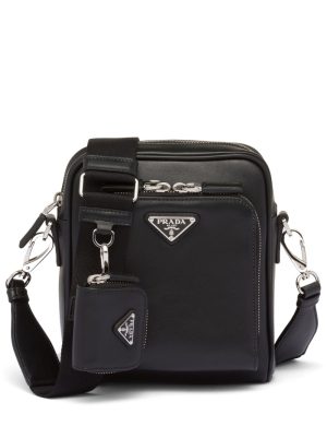Prada triangle-logo leather shoulder bag
