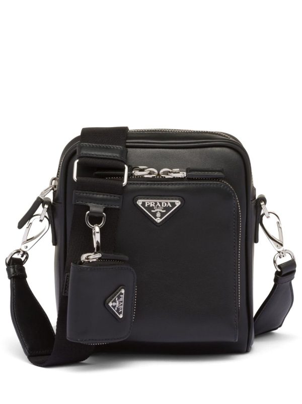 Prada triangle-logo leather shoulder bag