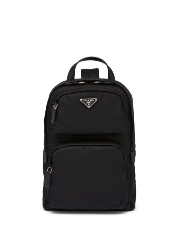 Prada enamel triangle-logo backpack