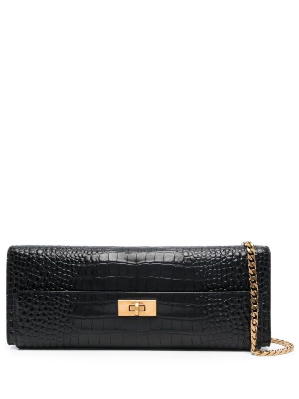Balenciaga Money Elongate crocodile-effect shoulder bag