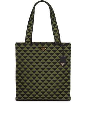 Prada large Symbole embroidered tote bag
