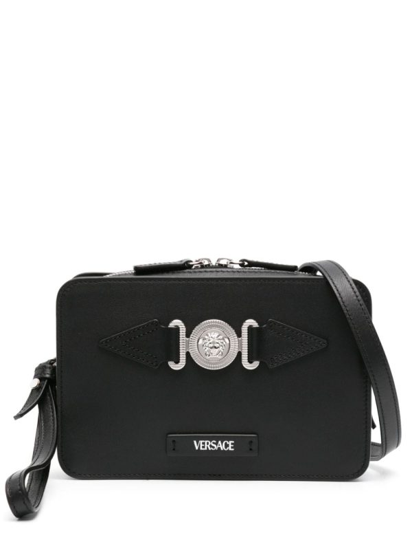Versace Medusa Head-plaque leather shoulder bag