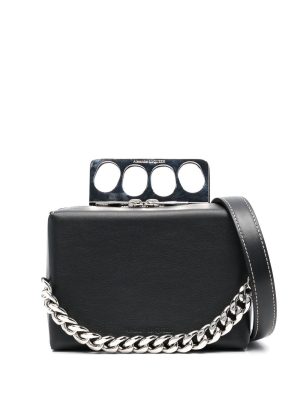 Alexander McQueen knuckleduster leather box clutch