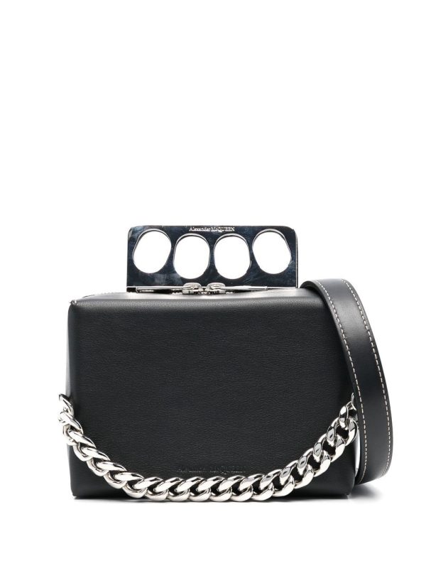 Alexander McQueen knuckleduster leather box clutch