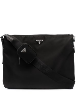 Prada logo-plaque shoulder bag