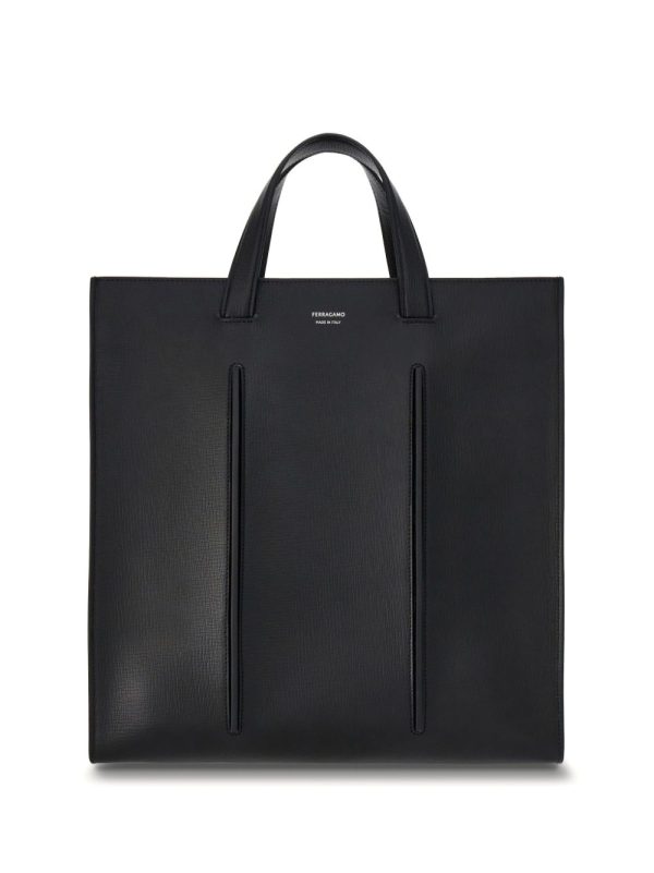 Ferragamo logo-print leather tote bag