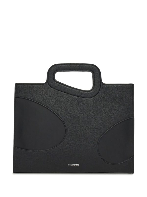 Ferragamo cut-out detail leather briefcase