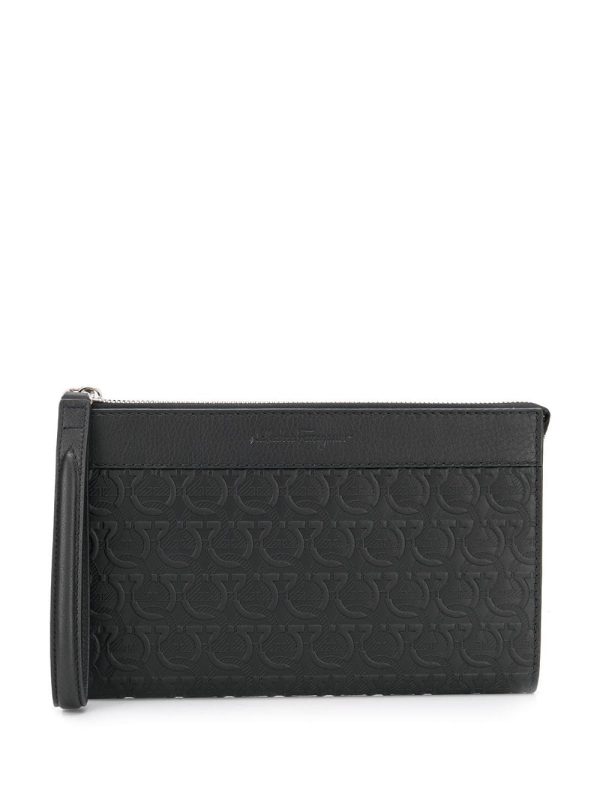 Ferragamo Gancini-embossed pouch
