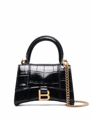 Balenciaga Hourglass crocodile-effect tote