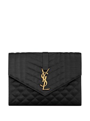 Saint Laurent envelope mixed matelassé clutch