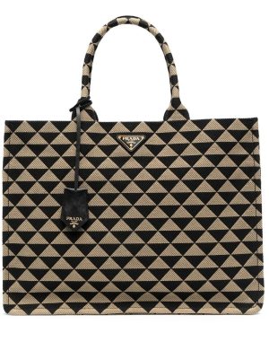 Prada large Prada Symbole embroidered handbag