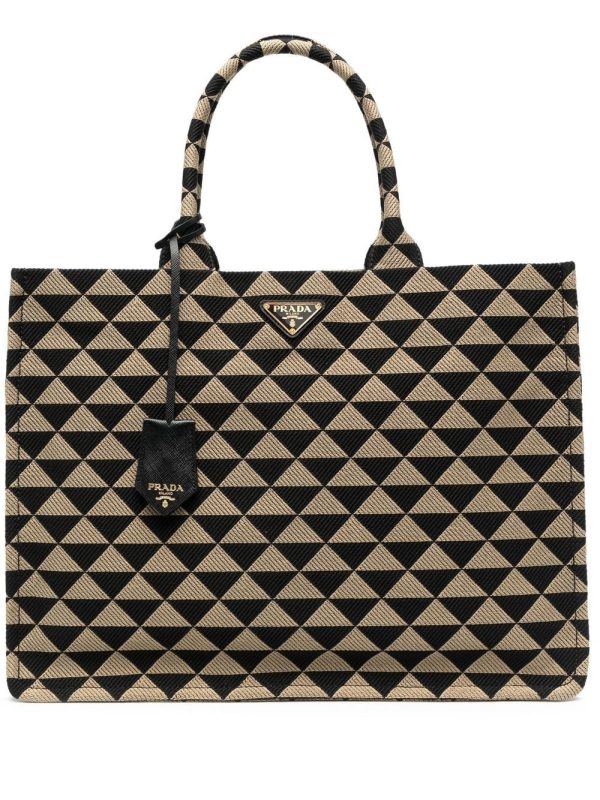 Prada large Prada Symbole embroidered handbag