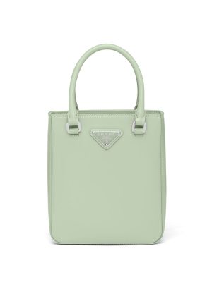Prada small triangle plaque tote