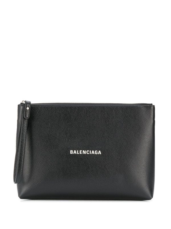 Balenciaga Cash Gusset logo-print clutch