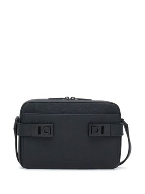 Ferragamo Gancini buckle embellished leather shoulder bag