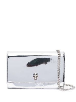Alexander McQueen Jewelled metallic-finish shoulder bag