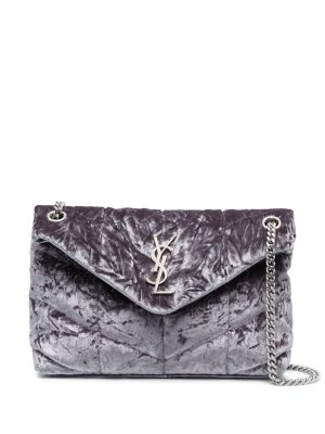 Saint Laurent small Puffer velvet shoulder bag