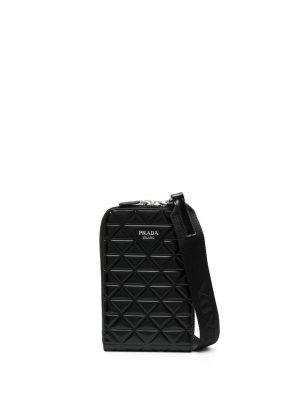 Prada embossed geometric pattern messenger bag