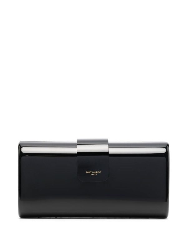 Saint Laurent patent box clutch bag