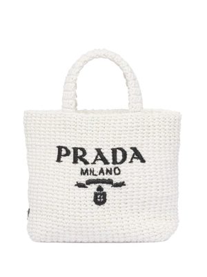 Prada small raffia tote bag