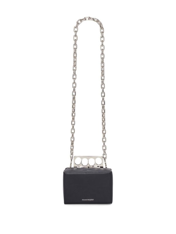 Alexander McQueen logo-lettering leather mini bag