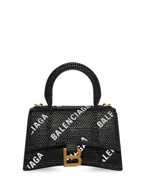 Balenciaga XS Hourglass crystal-embellished tote bag