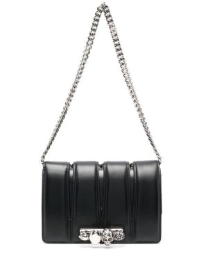 Alexander McQueen skull-ring detail shoulder bag