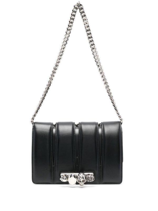 Alexander McQueen skull-ring detail shoulder bag