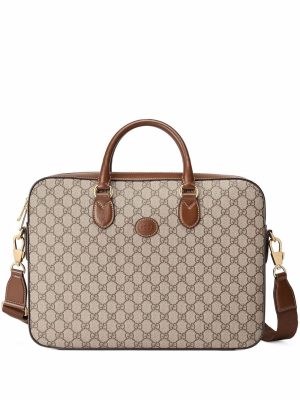 Gucci Interlocking G logo-plaque laptop bag