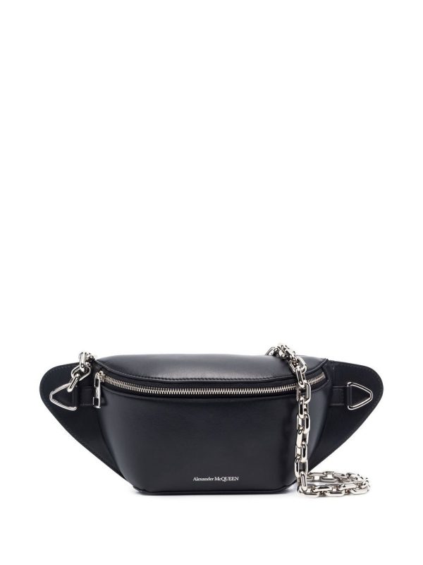 Alexander McQueen logo-embossed leather belt bag