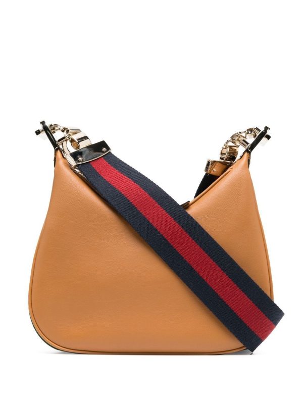 Gucci Web-trim leather shoulder bag