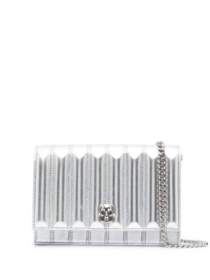 Alexander McQueen metallic-effect skull crossbody bag