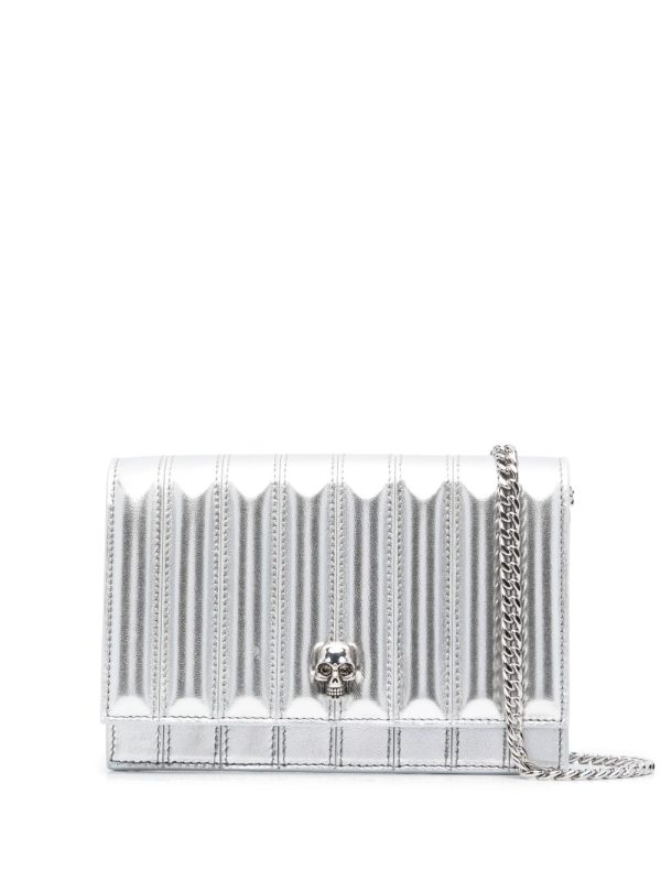 Alexander McQueen metallic-effect skull crossbody bag