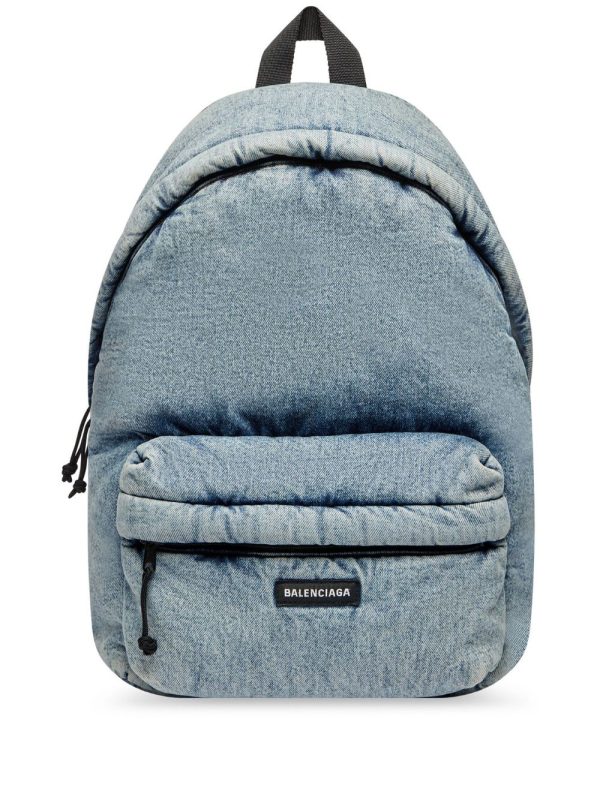 Balenciaga washed denim backpack
