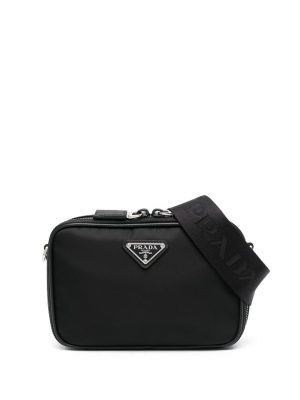 Prada triangle-logo Brique messenger bag