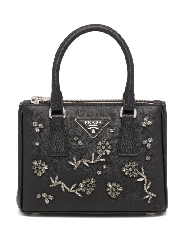 Prada Galleria crystal-embellished mini bag