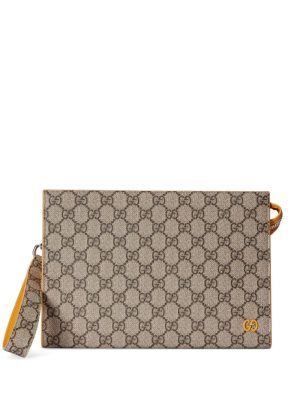 Gucci GG-canvas logo-plaque clutch bag